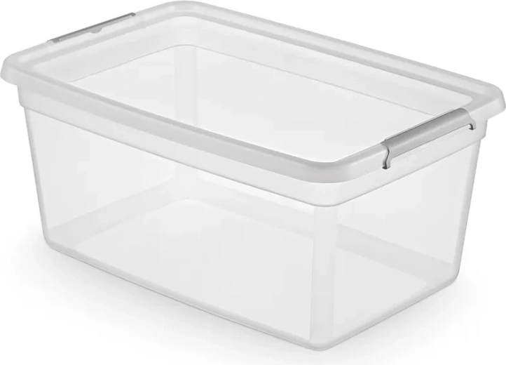 Cutie de depozitare Basestore cu capac și cleme 40 l (58 × 39 × 25 cm)