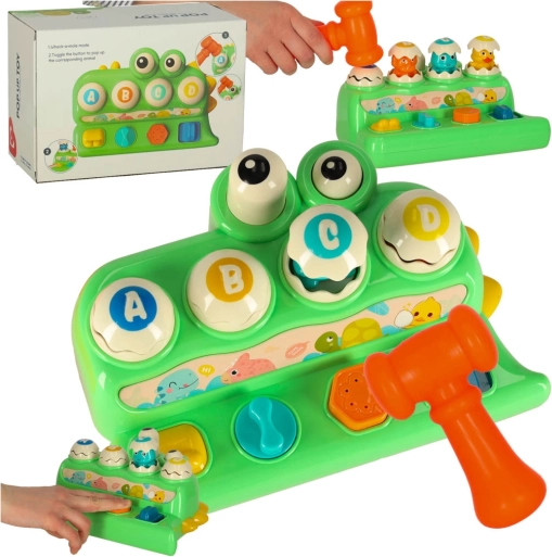 Joc interactiv cu ciocan Crocodil pentru copii 18m+