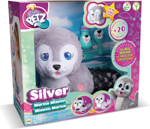 Pui de focă Silver interactiv din pluș