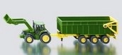 Tractor SIKU Farmer John Deere cu încărcător frontal și remorcă 1:87