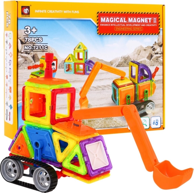 Set de construcție magic magnetic pentru copii 3+ - Set de construcție 78 de piese