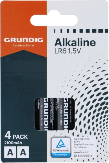 Baterii alcaline AA GRUNDIG 2100 mAh, 4 buc