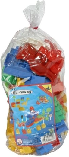 Set de construcție cu piese din plastic, 65 de bucăți