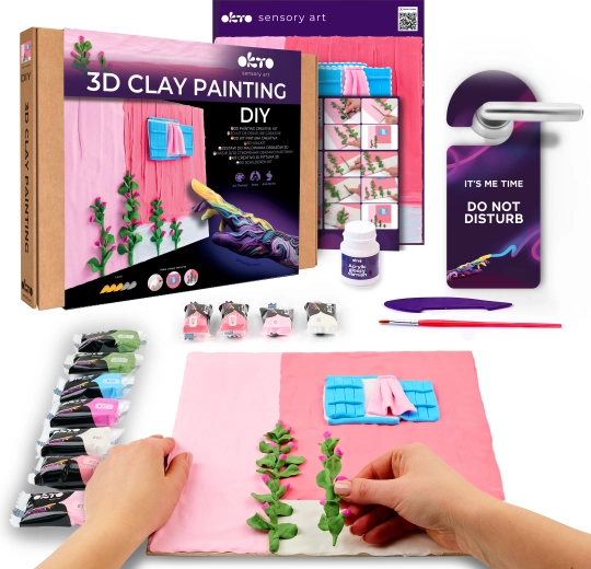 Set artistic Okto pentru pictură cu pastă „Dimineață roz” 30 × 30 cm