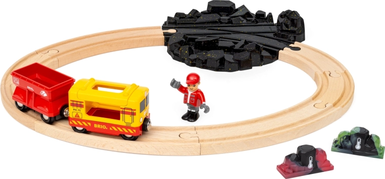 BRIO World cale ferată cu pietre prețioase care își schimbă culoarea și tren de marfă