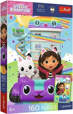 Puzzle premium pentru copii Casa de păpuși a lui Gábi – Gábi cea frumoasă, 160 de piese