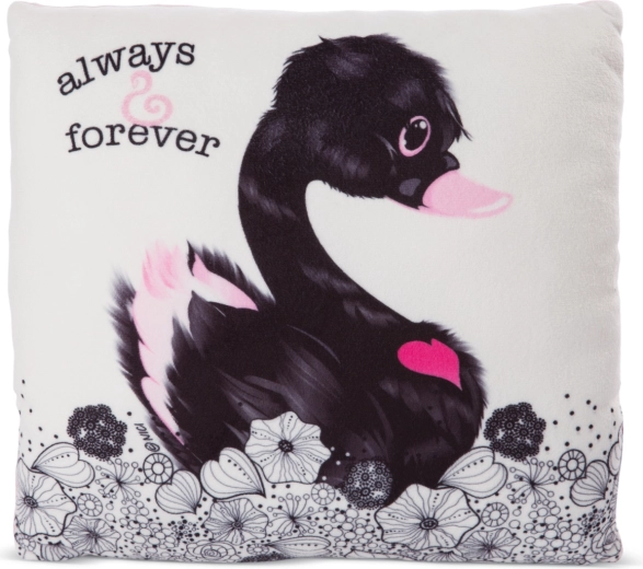 Pernă NICI Love lebădă neagră 30 × 30 cm