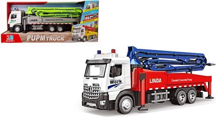 Camion pompă de beton din metal cu lumină și sunet