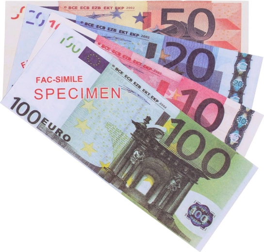 Bancnote euro pentru jocul de-a magazinul