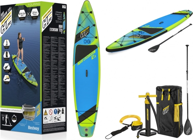 Placă paddleboard gonflabilă Hydro‑Force Aqua Excursion 12.6 (381 × 79 × 15 cm) de la Bestway