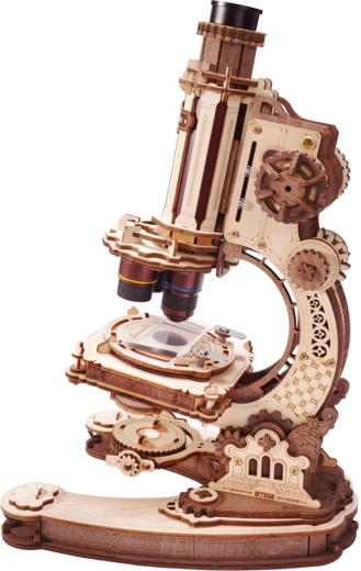 RoboTime ROKR microscop 3D mecanic din lemn, kit de asamblare
