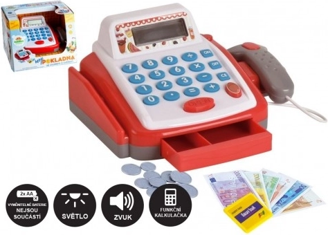 Mică casă de marcat digitală pentru copii cu accesorii, lumină și sunet
