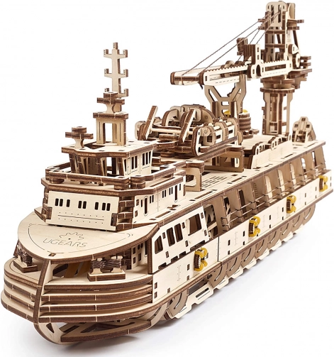 UGEARS puzzle mecanic 3D din lemn navă de cercetare
