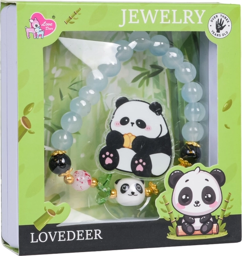 Set de bijuterii pentru copii Panda cu brățară albastră