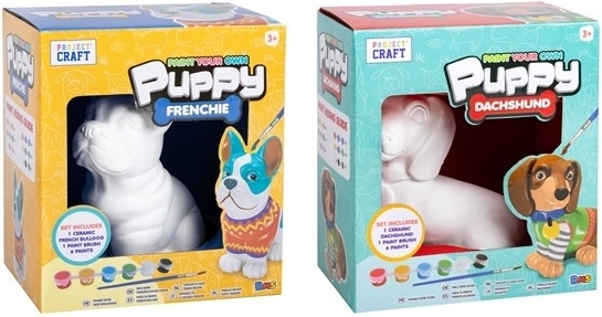 Set creativ pentru pictarea unei figurine ceramice – cățeluș