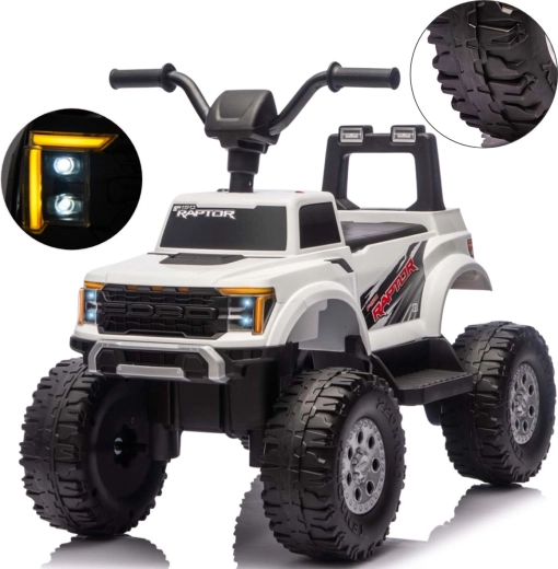 Mașinuță electrică Milly Mally Ford F-150 Raptor albă