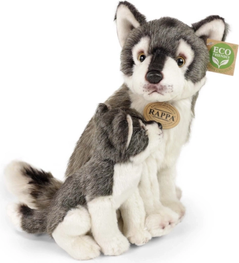 Lup de pluș cu pui Eco-Friendly 27 cm - 2 buc.
