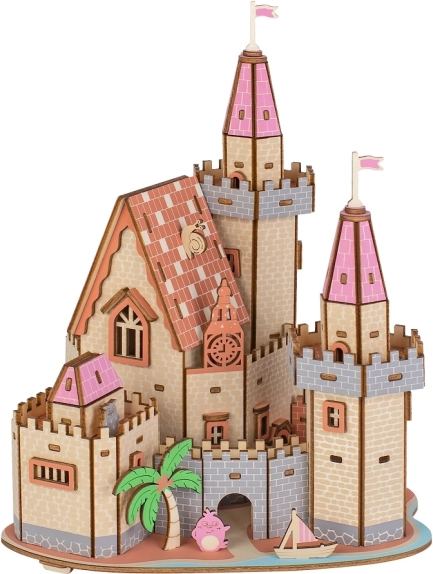 Puzzle 3D din lemn – castel pe plajă WOODCRAFT