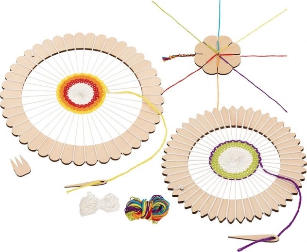 Set de tricotat Goki cu rame rotunde și floare