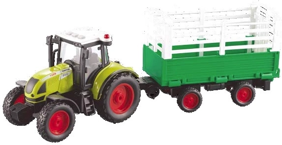 Tractor Farm service cu remorcă pentru transportul fânului 1:16
