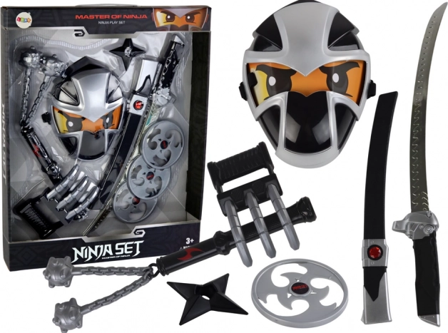 Set Ninja Warrior Sabie Mască Shuriken Discuri Gheare Claws Cluster