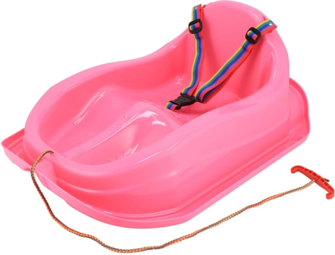 Sanie din plastic cu spătar BABY MIX Mini roz