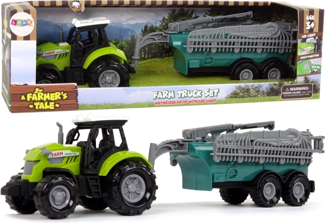 Tractor verde pentru copii cu pulverizator și sunete