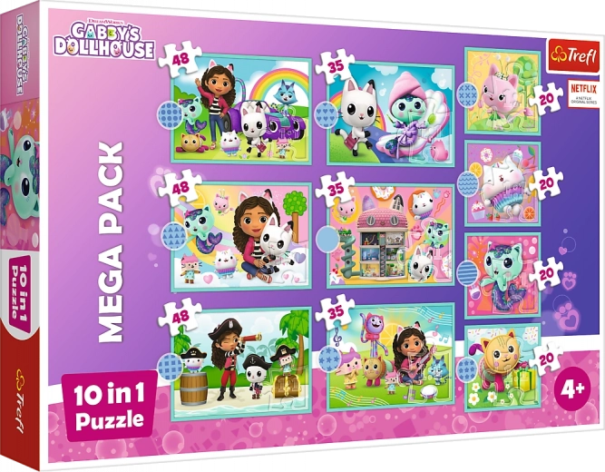 Trefl Puzzle pentru Copii Gabi Casa Pisicuței 10 în 1