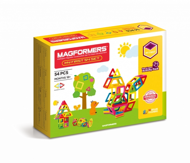 Primul meu MAGFORMERS – set de construcție magnetic, 54 de piese