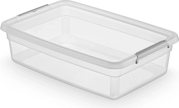 Cutie de depozitare Basestore cu capac și cleme 29 l (58 × 39 × 16 cm)