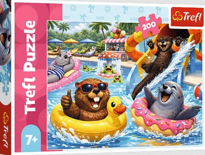 Puzzle Trefl Castori în piscină, 200 de piese