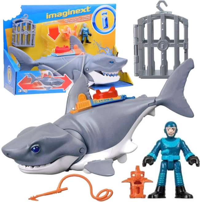 Mega rechin atacator Imaginext cu falcă mobilă