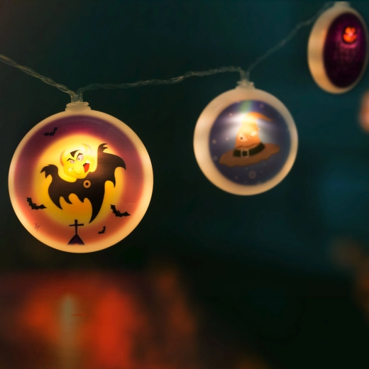 Ghirlandă luminoasă LED de Halloween cu cercuri