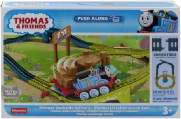 Locomotivă de împins THOMAS & FRIENDS – locomotivă metalică cu set de șine