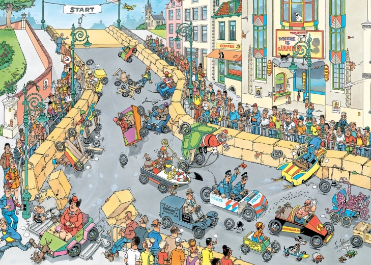 Puzzle Jumbo Jan van Haasteren – Cursa cu săpuniere, 1000 piese