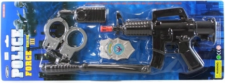 Set de poliție pentru copii cu pușcă automată și accesorii
