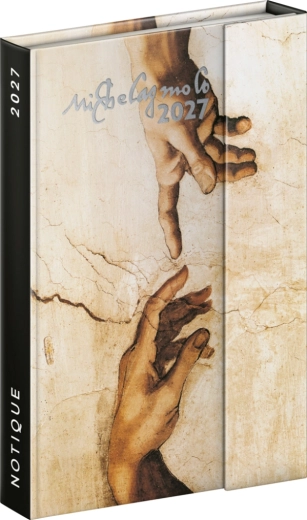Agenda săptămânală Notique Michelangelo 2027 cu închidere magnetică, 11 × 16 cm
