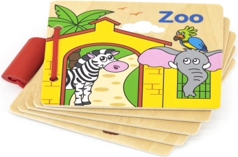 Cărțulie din lemn Zoo pentru cei mai mici