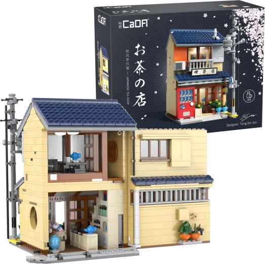 Set de construcție CaDA ceainărie japoneză cu iluminare LED, 1200 de piese
