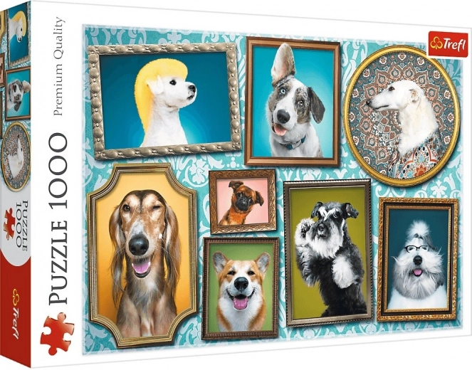 Puzzle 1000 piese – căței veseli, galerie canină