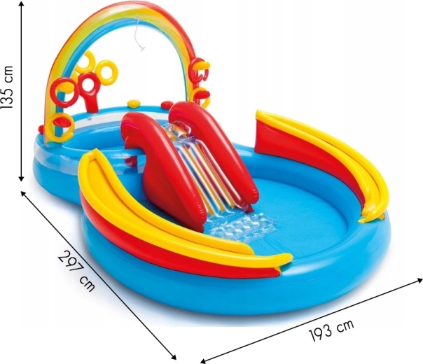 Două piscine pentru copii și tobogan într-un singur produs