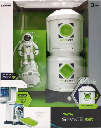 Set de joacă stație spațială cu astronaut, lumină și sunet