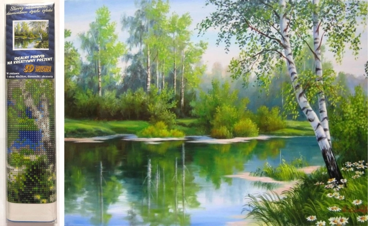 Pictură diamantată Peisaj de primăvară 30x40 cm