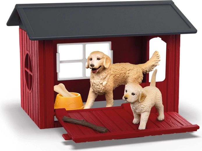 Căsuță pentru câini cu golden retriever Schleich Farm World