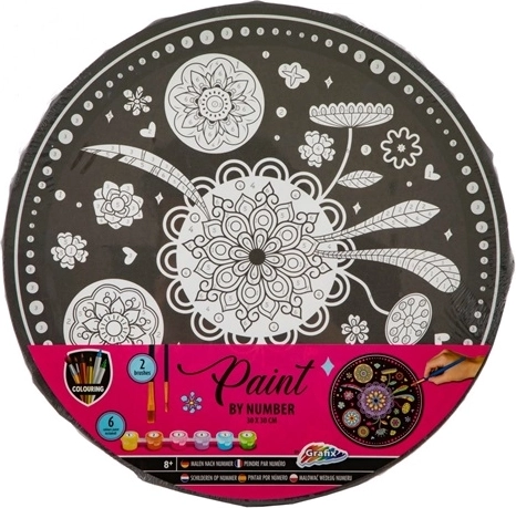 CCG pictură pe numere pe pânză, cerc 30 cm, flori