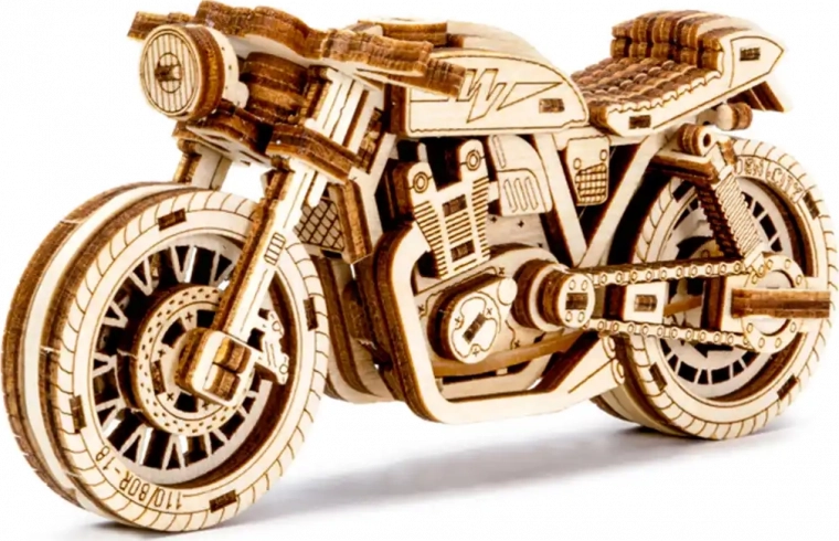 Puzzle 3D din lemn motocicletă Café Racer – WOODEN CITY (85 piese)