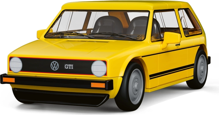 GTI galben spectaculos cu roți mobile
