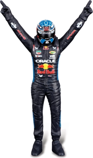 Figurină pilot Max Verstappen în poziție de campion