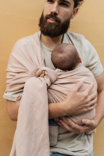 Șal tip ring sling Boba Ring Wrap pentru purtarea copiilor – Peony