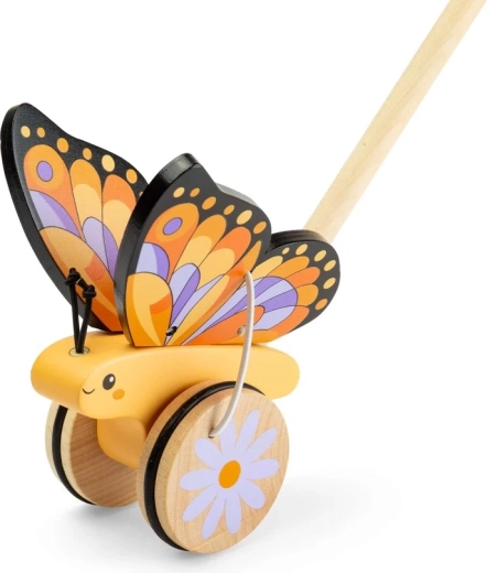 Bigjigs Toys jucărie din lemn de împins fluturaș